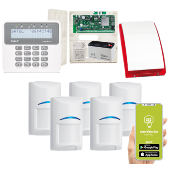 ZESTAW ALARMOWY SATEL PERFECTA 32 LTE SET-A 5 CZUJEK BOSCH PRF-LCD SYRENA SP-4001R